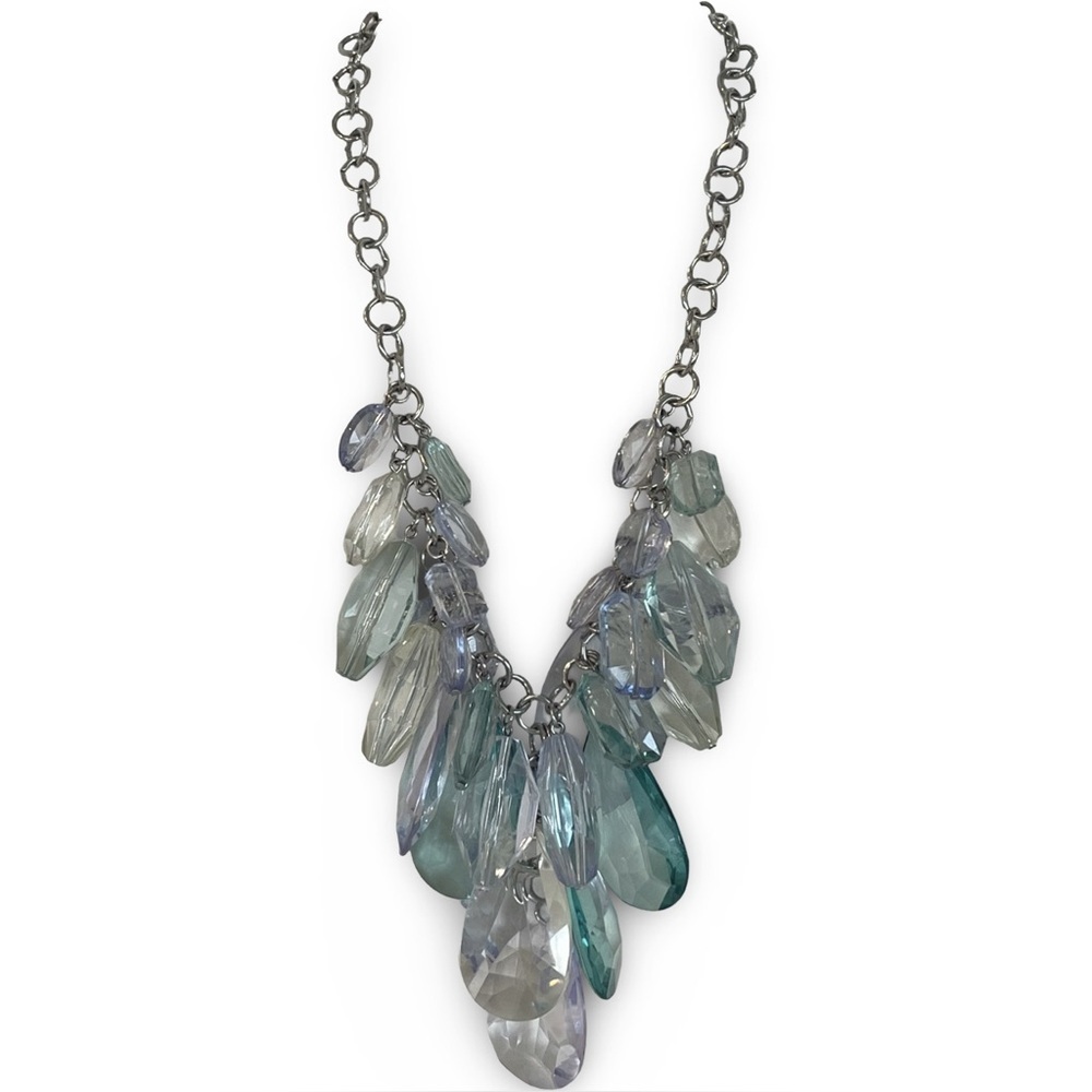 RJ Graziano Silver and Turquoise Lucite Beads